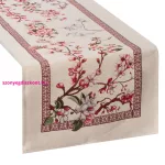 Gobelin asztalterítő japán cseresznyevirágokkal Natúr 45x140 cm +/-5%