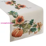 Napraforgó és tök mintás gobelin asztalterítő Natúr 40x100 cm +/-5%