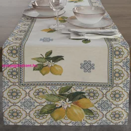 Citromos gobelin asztalterítő Natúr 45x140 cm +/-5%