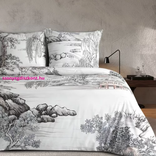 Oriana elegáns pamutszatén ágynemű Fehér 160x200 cm - 70x80 cm 2db