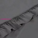 Falbanka pamut ágyneműhuzat Acélszürke 160x200 cm - 70x80 cm 2db