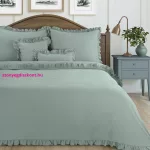 Falbanka pamut ágyneműhuzat Zsálya 160x200 cm - 70x80 cm 2db
