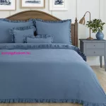 Falbanka pamut ágyneműhuzat Gránátkék 160x200 cm - 70x80 cm 2db