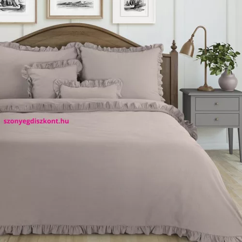 Falbanka pamut ágyneműhuzat Pasztell rózsaszín 220x200 cm - 70x80 cm 2db