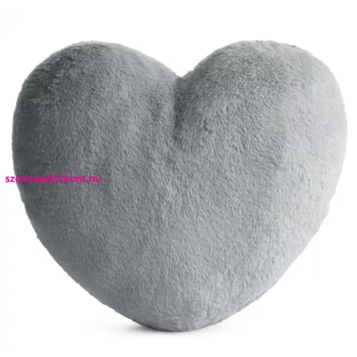 Heart szív alakú plüss párnahuzat Ezüst 45x45 cm
