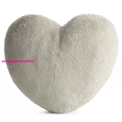 Heart szív alakú plüss párnahuzat Világosbézs 45x45 cm