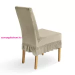 Víztaszító bársony székhuzat fodrokkal 07 Bézs 35x55x30 cm