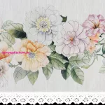 Flowery vitrázs függöny Fehér 60x150 cm