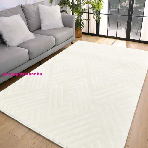 Den. Deluxy rombusz Krém  Puha Szőnyeg 120x170cm-hátul gumis
