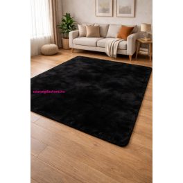   Den. Furlux fekete 120 x 170cm egyszínű extra puha shaggy szőnyeg