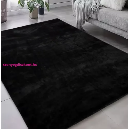 TOP! Den. Olívia Fekete  Puha Szőnyeg 66x110cm-hátul gumis
