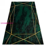 TOP! Kab. EMERALD szőnyeg 1022 glamour, elegáns geometriai, márvány üveg zöld / arany 200x290 cm