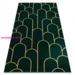 TOP! Kab. EMERALD szőnyeg 1021 glamour, elegáns art deco, üveg zöld / arany 80x150 cm