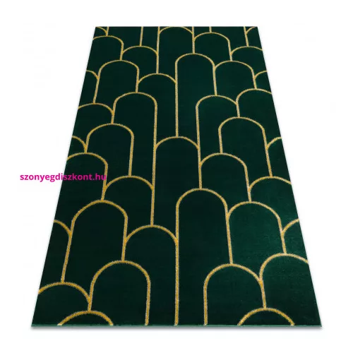TOP! Kab. EMERALD szőnyeg 1021 glamour, elegáns art deco, üveg zöld / arany 80x150 cm