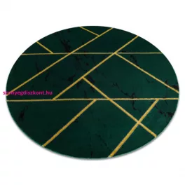   TOP! Kab. EMERALD szőnyeg 1012 kör - glamour, elegáns márvány, geometriai üveg zöld / arany kör 160 cm