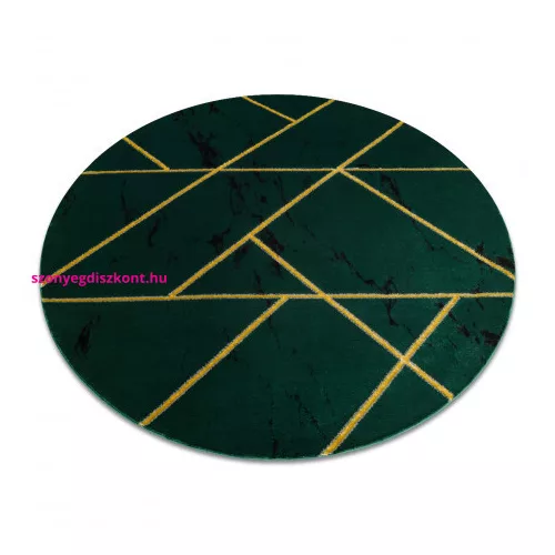 TOP! Kab. EMERALD szőnyeg 1012 kör - glamour, elegáns márvány, geometriai üveg zöld / arany kör 160 cm