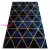 TOP! Kab. EMERALD szőnyeg 1020 glamour, elegáns márvány, háromszögek sötétkék / arany 120x170 cm