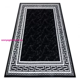   TOP! Kab. Modern GLOSS szőnyeg 2813 87 elegáns, görög fekete / szürke 80x150 cm