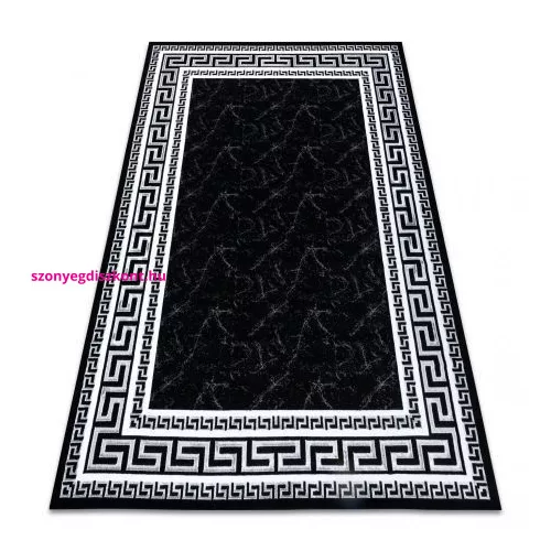 TOP! Kab. Modern GLOSS szőnyeg 2813 87 elegáns, görög fekete / szürke 80x150 cm