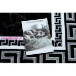 TOP! Kab. Modern GLOSS szőnyeg 2813 87 elegáns, görög fekete / szürke 80x150 cm