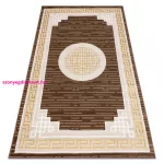 TOP! Kab. Modern MEFE szőnyeg 9096 görög kulcs - bézs / barna 140x190 cm