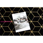 TOP! Kab. Modern GLOSS szőnyeg, futószőnyeg 409C 86 Kocka elegáns, glamour, art deco fekete / arany 60x300 cm