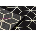 TOP! Kab. Modern GLOSS szőnyeg, futószőnyeg 409C 86 Kocka elegáns, glamour, art deco fekete / arany 60x300 cm
