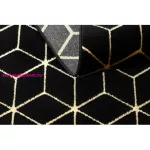 TOP! Kab. Modern GLOSS szőnyeg, futószőnyeg 409C 86 Kocka elegáns, glamour, art deco fekete / arany 60x300 cm