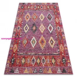   TOP! Kab. Modern szőnyeg MUNDO D7701 gyémánt boho szabadtéri rózsaszín / bézs  140x190 cm