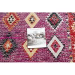 TOP! Kab. Modern szőnyeg MUNDO D7701 gyémánt boho szabadtéri rózsaszín / bézs  140x190 cm