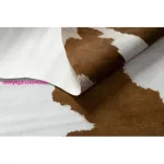 TOP! Kab. Szőnyeg mesterséges bőr G5069-2 fehér barna bőr 180x220 cm