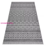 TOP! Kab. Fonott sizal szőnyeg SION Cikcakk, gyémánt Boho 22168 lapos szövött fekete / ecru 140x190 cm