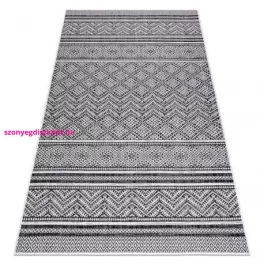  TOP! Kab. Fonott sizal szőnyeg SION Cikcakk, gyémánt Boho 22168 lapos szövött fekete / ecru 140x190 cm