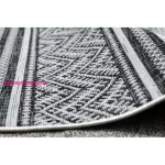 TOP! Kab. Fonott sizal szőnyeg SION Cikcakk, gyémánt Boho 22168 lapos szövött fekete / ecru 140x190 cm