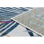 TOP! Kab. Fonott sizal szőnyeg COOPER pálmalevelek, tropikus 22258 ecru / sötétkék 120x170 cm