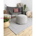 TOP! Kab. Fonott Sizal CASA Eco szőnyeg boho  gyémánt 22084 antracit / sárga, újrahasznosított szőnyeg 75x150 cm