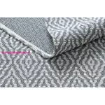 TOP! Kab. Fonott Sizal CASA Eco szőnyeg boho  gyémánt 22084 antracit / sárga, újrahasznosított szőnyeg 75x150 cm
