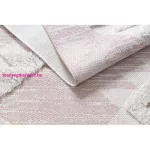 TOP! Kab. Fonott Sizal szőnyeg boho MOROC gyémánt 22312 rojt - két szintű gyapjú rózsaszín / krém, újrahasznosított szőnyeg 117x170 cm