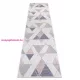 TOP! Kab. Fonott sizal szőnyeg SION futószőnyeg Geometriai, háromszögek 3006 lapos szövött ecru / rózsaszín 80x300 cm