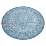 TOP! Kab. Fonott sizal szőnyeg LOFT 21207 Rozetta Kör boho elefántcsont/ezüst/kék kerék 160 cm