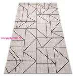 TOP! Kab. Fonott sizal floorlux szőnyeg 20605 ezüst / fekete / bézs HÁROMSZÖGEK, GEOMETRIAI  120x170 cm