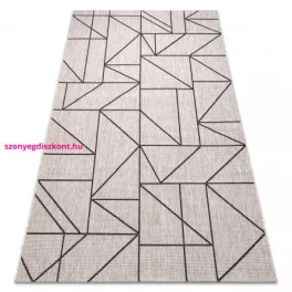   TOP! Kab. Fonott sizal floorlux szőnyeg 20605 ezüst / fekete / bézs HÁROMSZÖGEK, GEOMETRIAI  120x170 cm