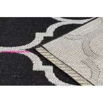TOP! Kab. Fonott sizal floorlux szőnyeg 20608 marokkói rácsos fekete / ezüst 140x200 cm