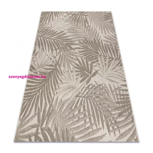 TOP! Kab. Fonott sizal floorlux szőnyeg 20504 levelek pezsgő / sötét szürke dzsungel 80x150 cm