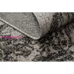 TOP! Kab. Fonott sizal floorlux szőnyeg 20491 virágok ezüst / fekete 80x150 cm