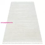 TOP! Kab. Szőnyeg SEVILLA AC53B csíkok fehér ehér Rojt BERBER shaggy 140x190 cm
