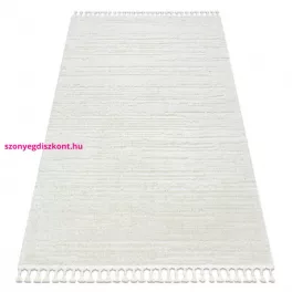   TOP! Kab. Szőnyeg SEVILLA AC53B csíkok fehér ehér Rojt BERBER shaggy 140x190 cm