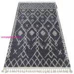 TOP! Kab. Szőnyeg BERBER TANGER B5940 szürke / fehér Rojt shaggy 120x170 cm
