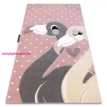 TOP! Kab. PETIT szőnyeg FLAMINGOS Flamingók szív rózsaszín 120x170 cm