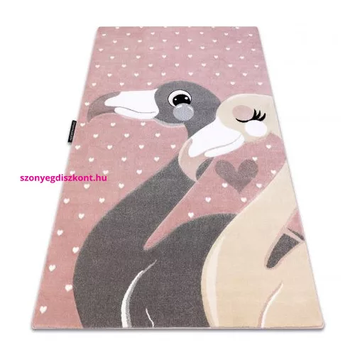 TOP! Kab. PETIT szőnyeg FLAMINGOS Flamingók szív rózsaszín 120x170 cm